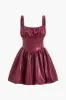 Faux Leather Ruched Tank Mini Dress sold by Micas