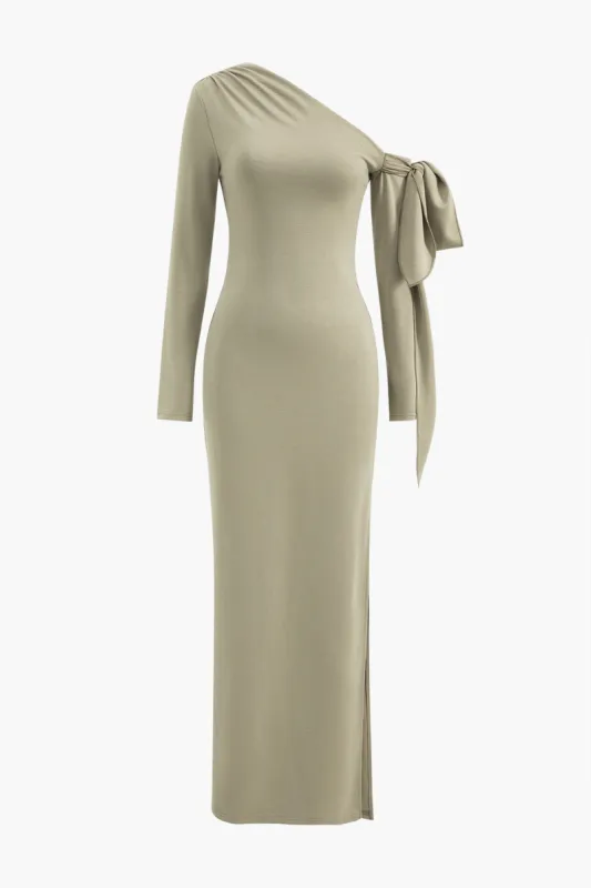 Asymmetric Bow Detail Maxi Dress sold by Micas