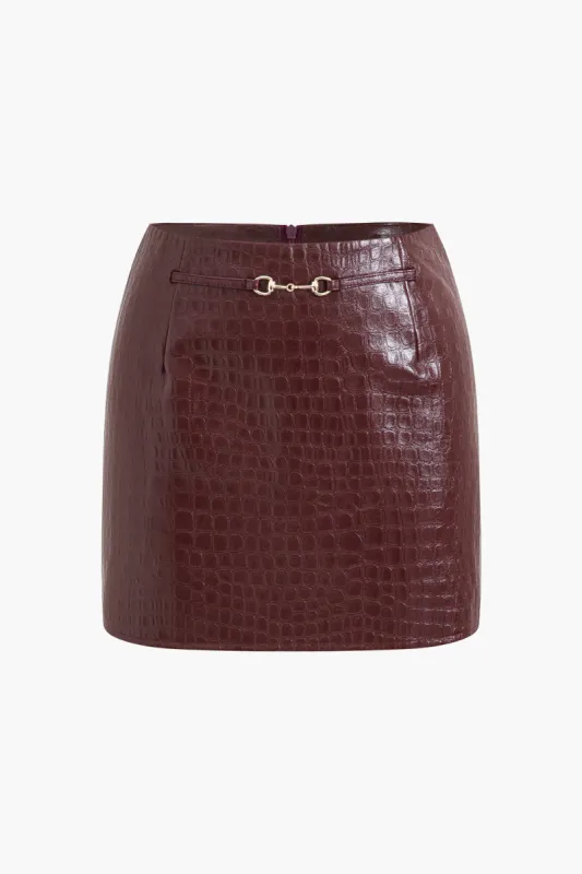 Nederdel i imiteret læder sold by Micas