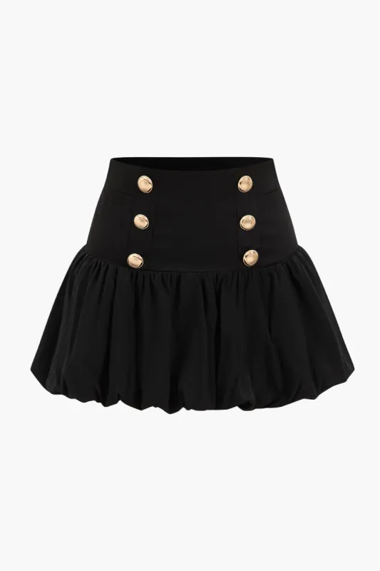 Plisset knap puff mini nederdel sold by Micas