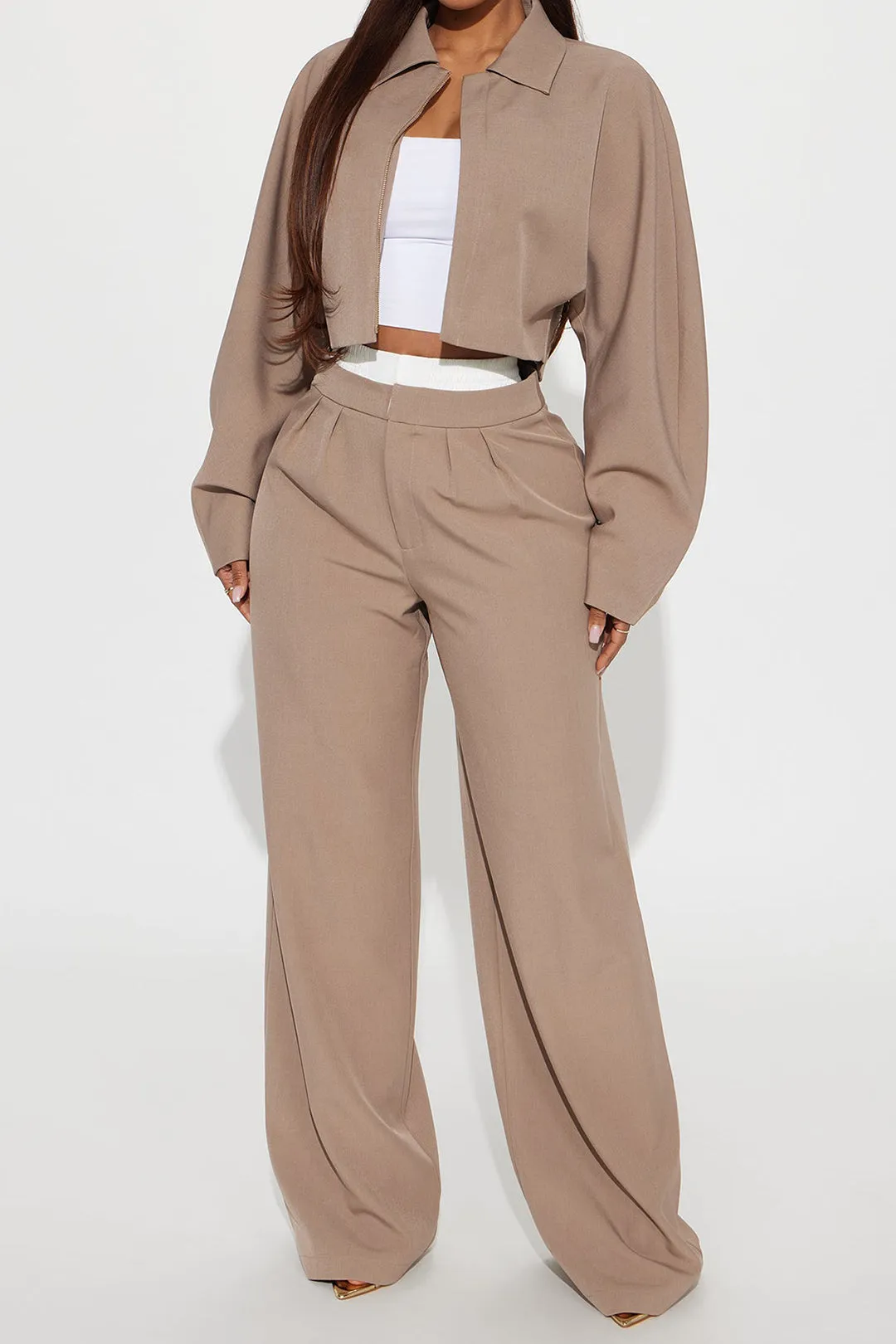 Krave langærmet afgrøde top og bukser sæt sold by Micas