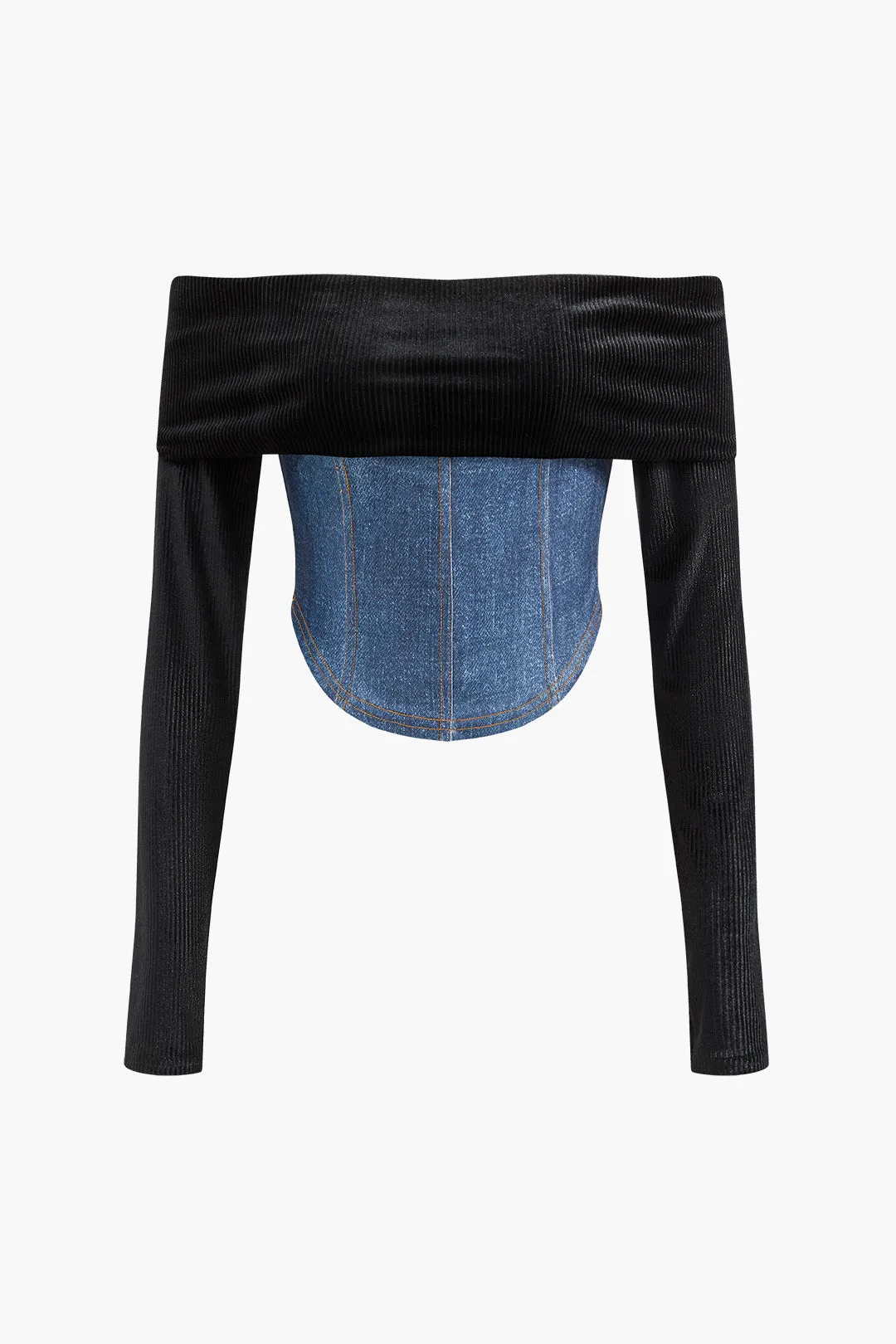 Off Shoulder Patchwork Skirt Set sold by Micas product image thumbnail 2