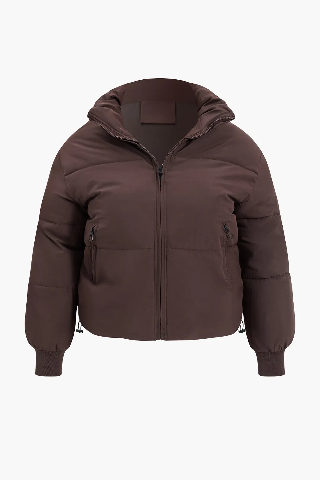 Plus Size Lynlås Detail Patchwork Puffer sold by Micas