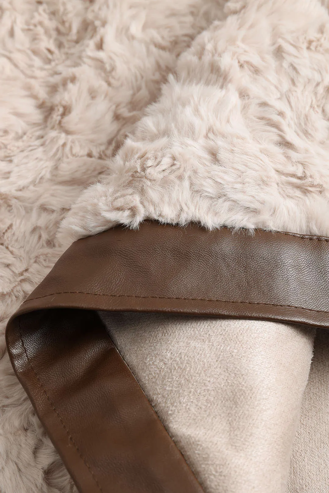 Faux Leather Fur Patchwork Jacket sold by Micas product image thumbnail 3