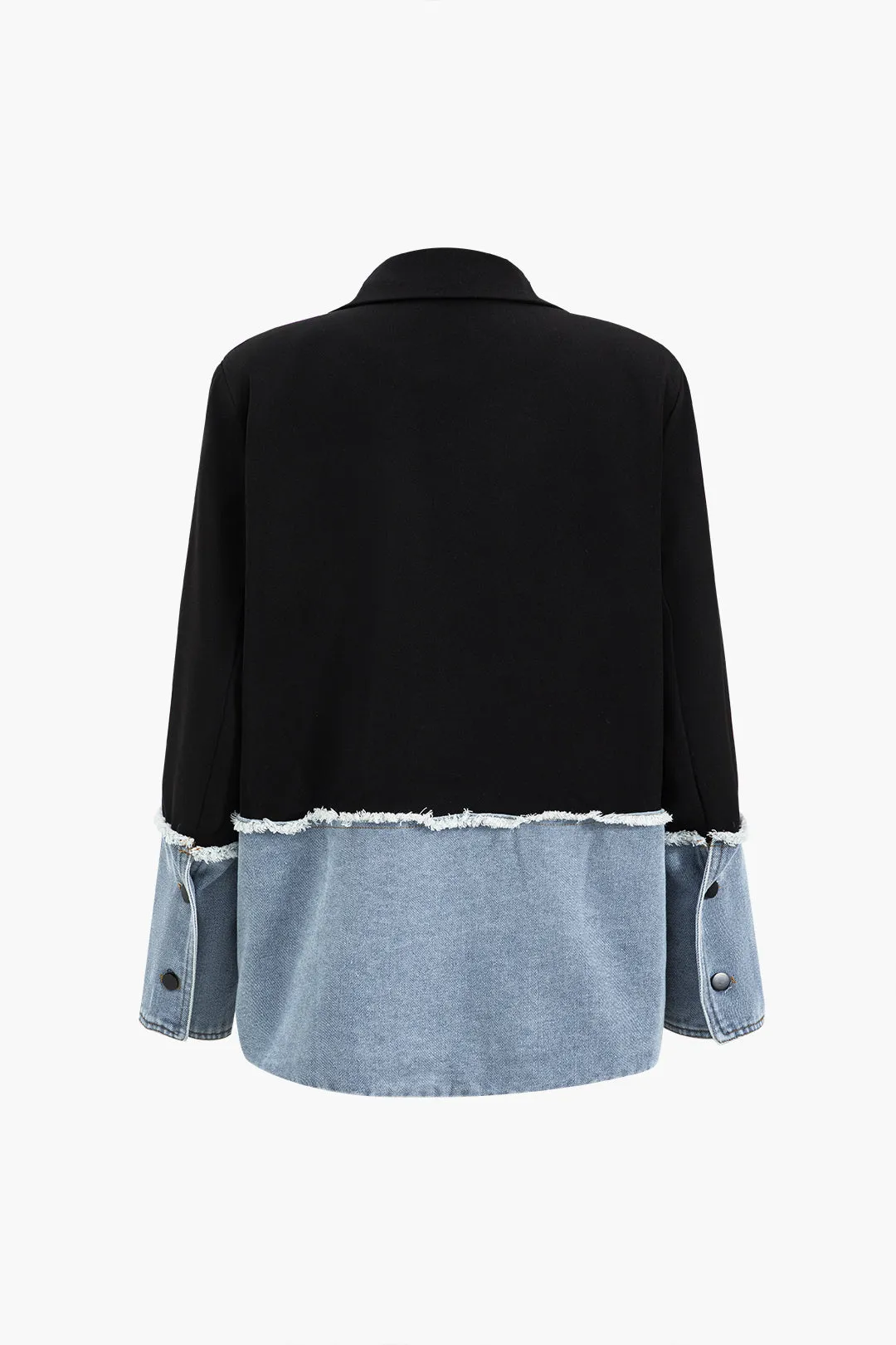 Denim patchwork -knap blazer sold by Micas product image thumbnail 2