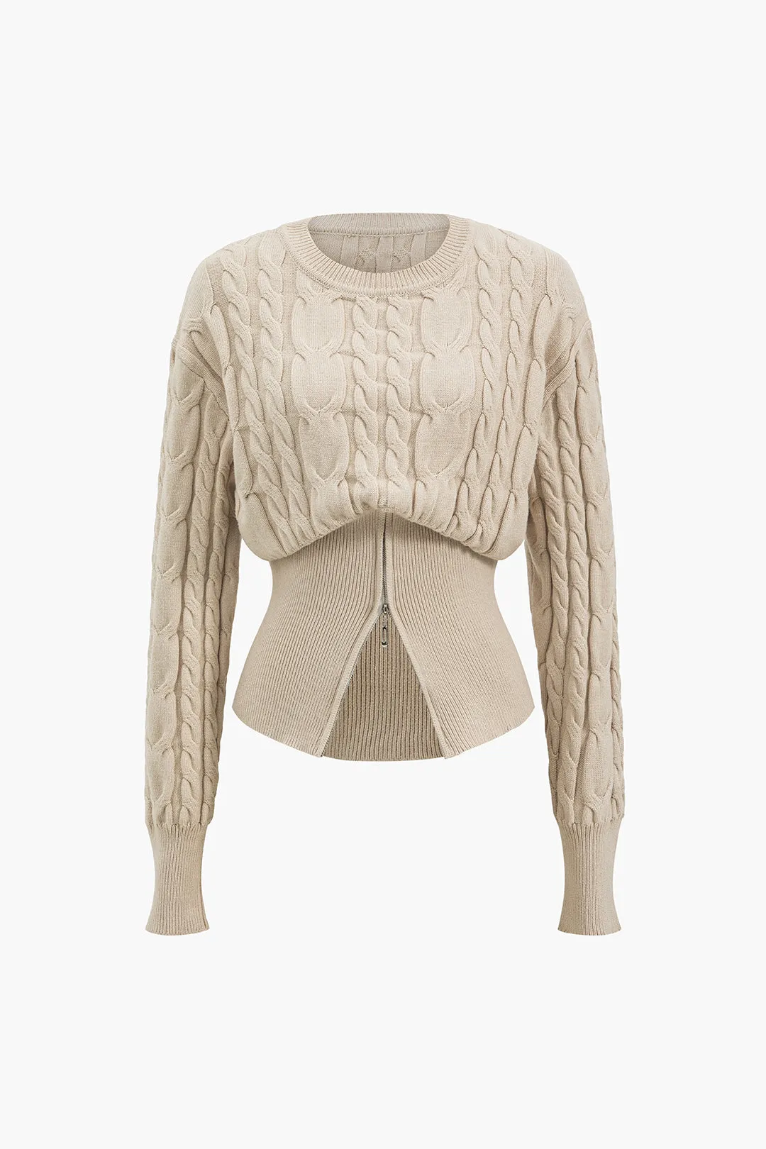 Sweater lynlås langærmet top sold by Micas