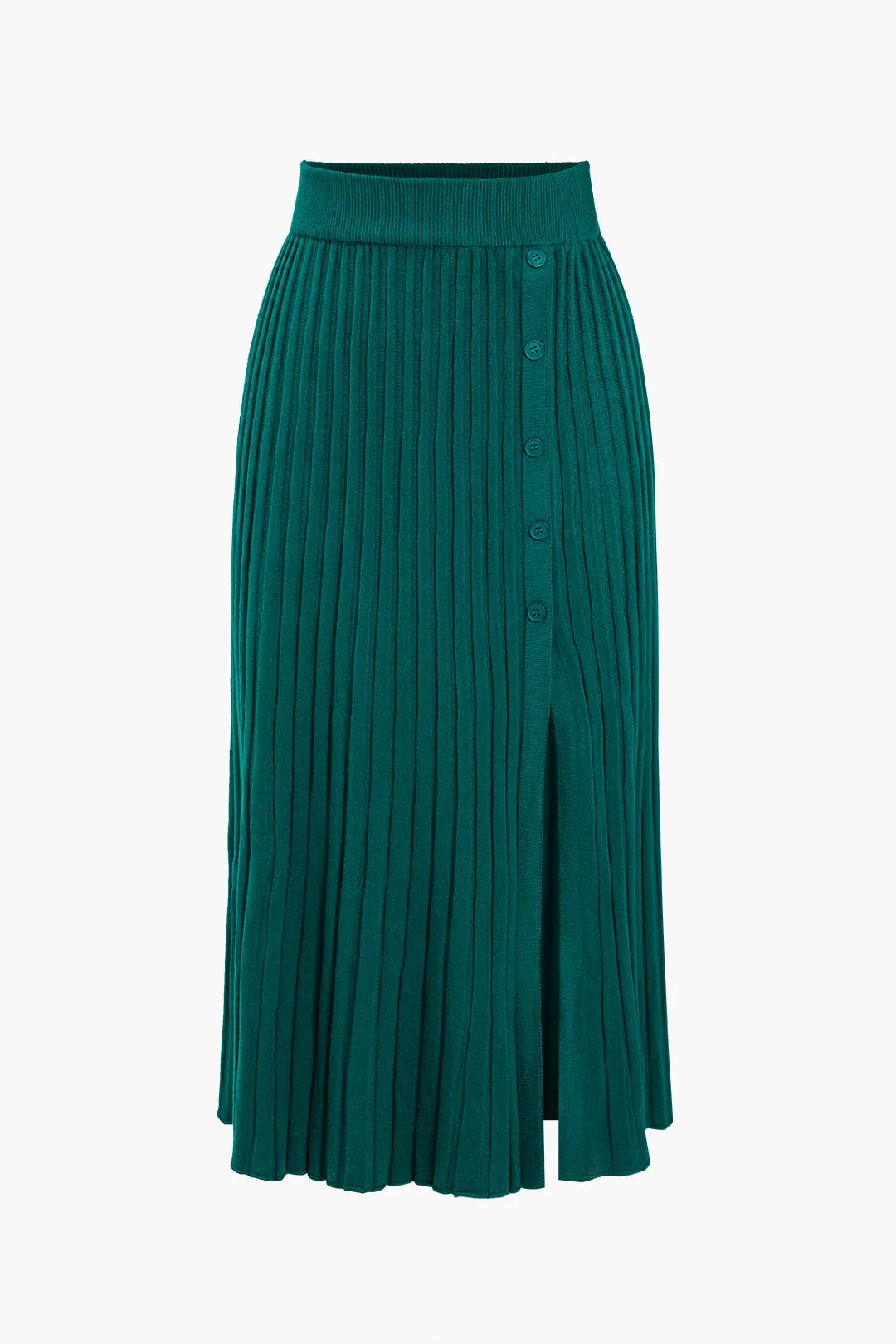 Strik knap plisseret slidsnederdel sold by Micas