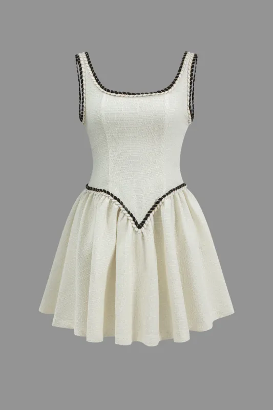 Kontrast Ruched Slip Ærmeløs Mini Kjole made by Micas