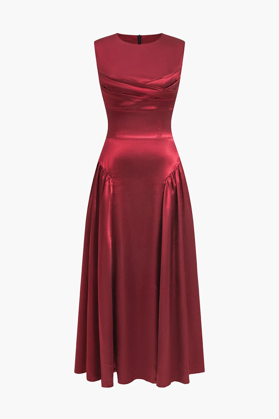 Ruched Maxikjole i satin sold by Micas