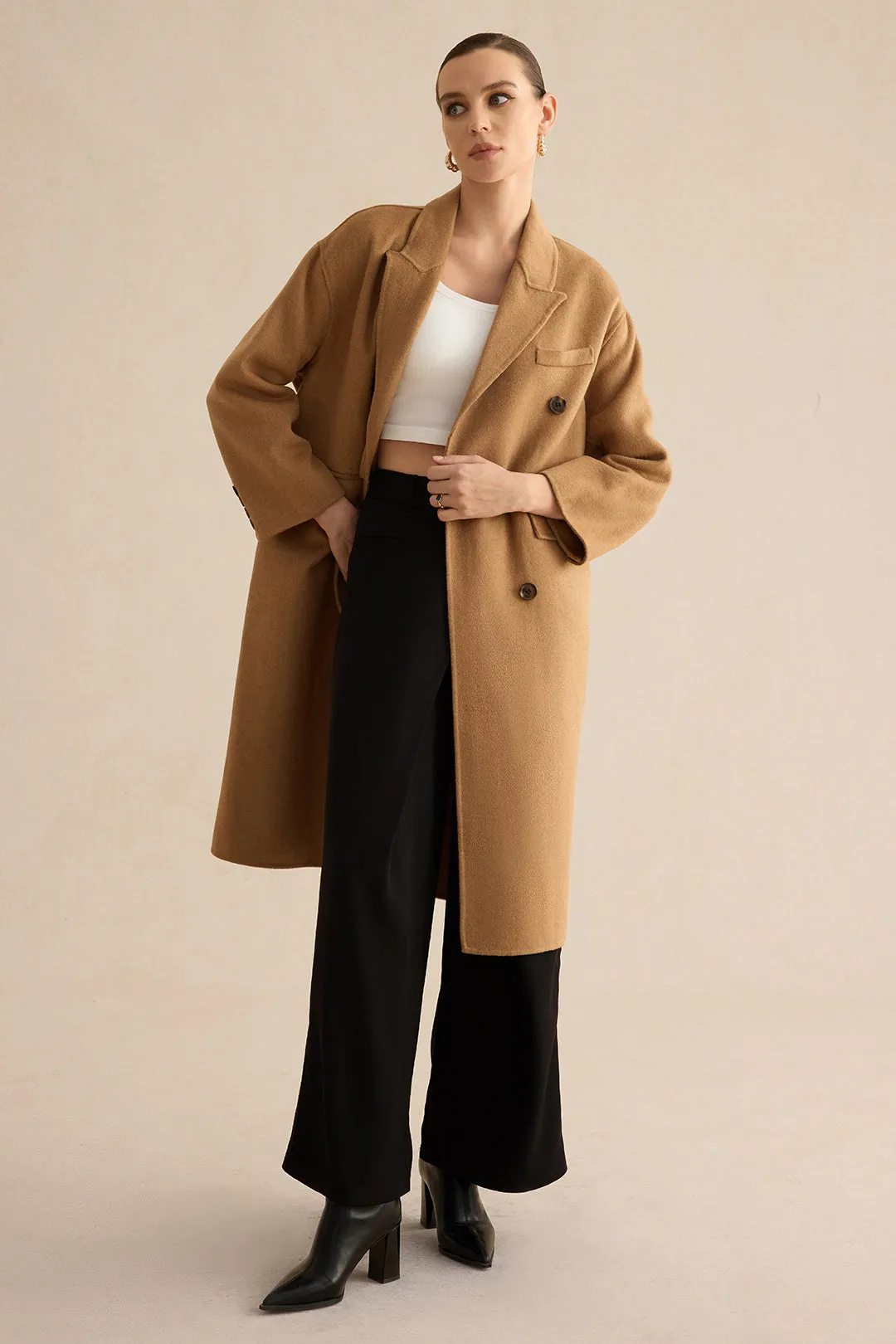 Wool Button Coat sold by Micas