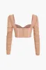 Bustier Mesh Patchwork langærmet top sold by Micas