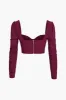 Bustier Mesh Patchwork langærmet top sold by Micas