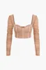 Bustier Mesh Patchwork langærmet top sold by Micas