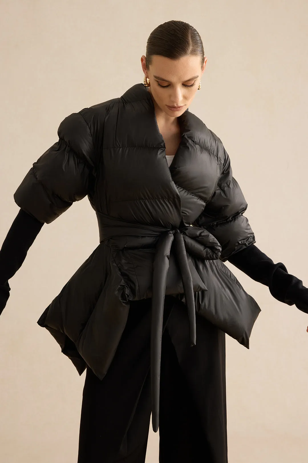 Padded Belt Puffer sold by Micas