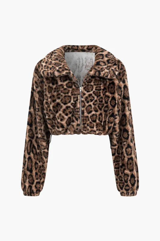 Leopard Zipper Jacket sold by Micas