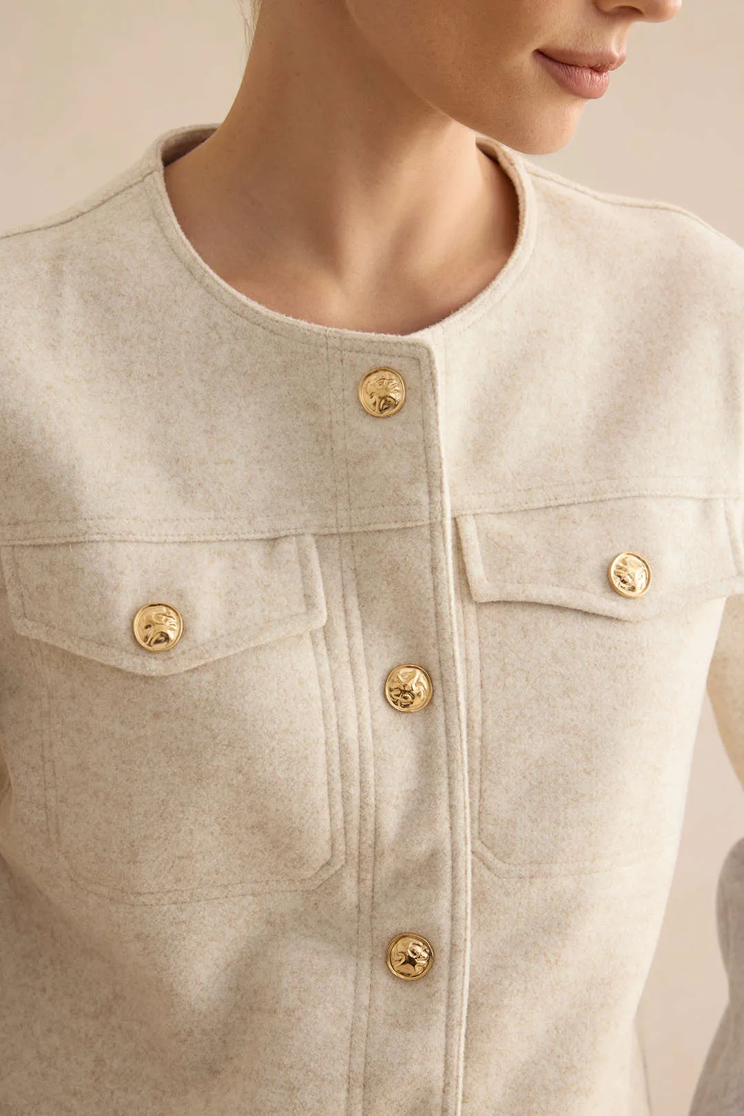 Button And Pocket Metallic Jacket sold by Micas product image thumbnail 4