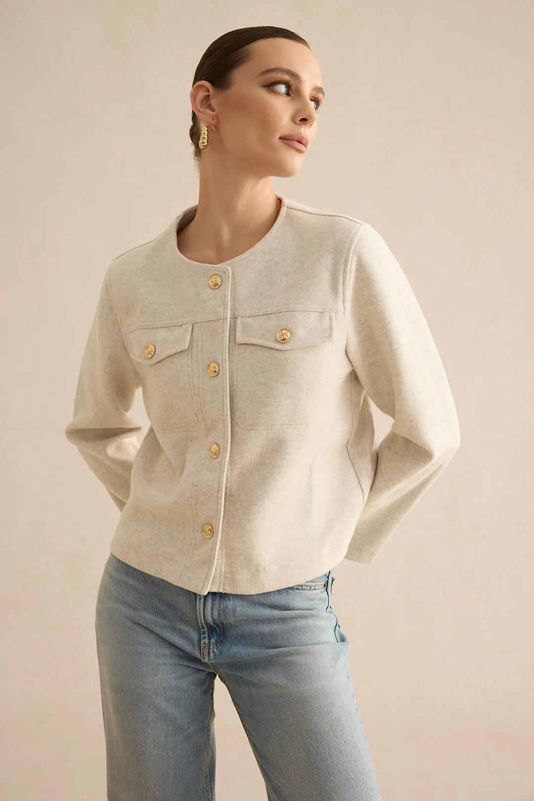 Button And Pocket Metallic Jacket sold by Micas product image thumbnail 3