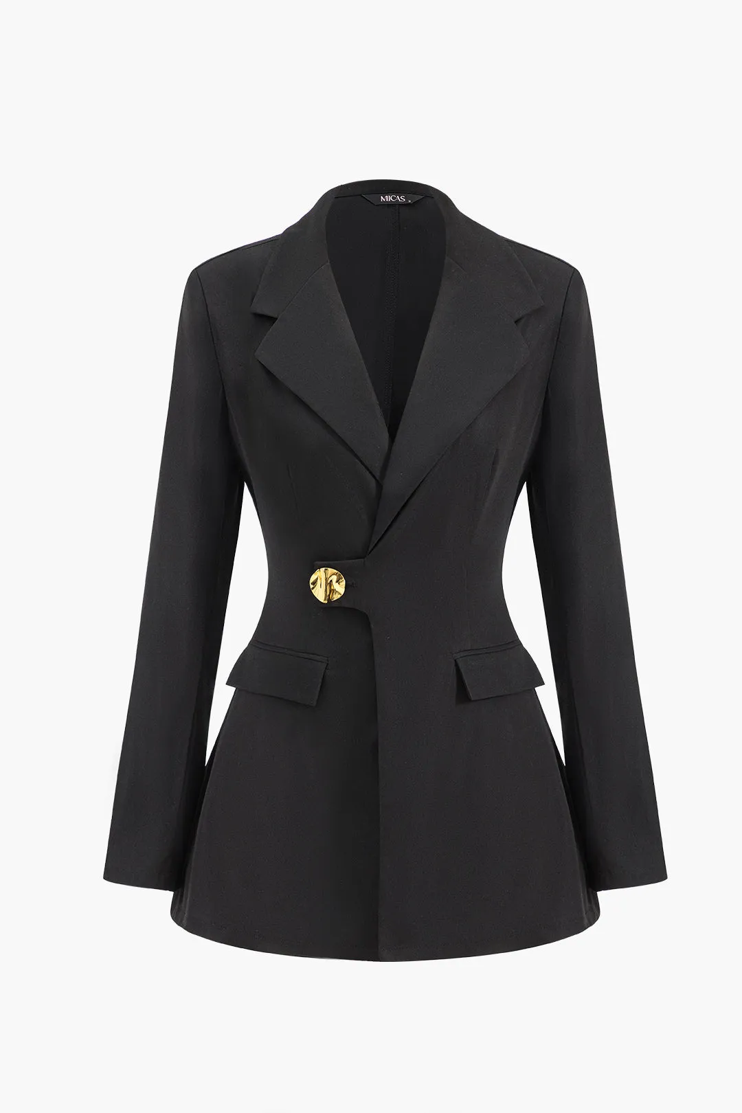 Asymmetrisk blazer med metallisk knap sold by Micas