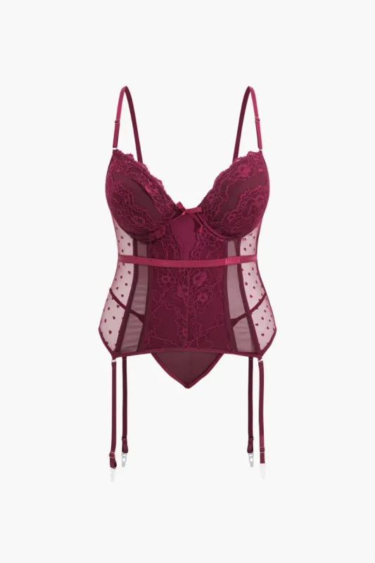 Plus størrelse mesh underwire knap binding lingeri bodysuit sold by Micas