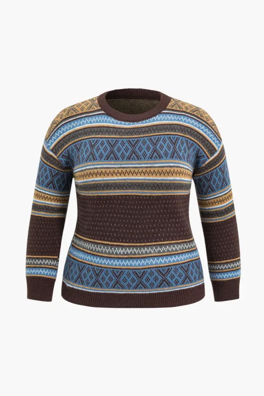 Plus Size sweater langærmet top sold by Micas