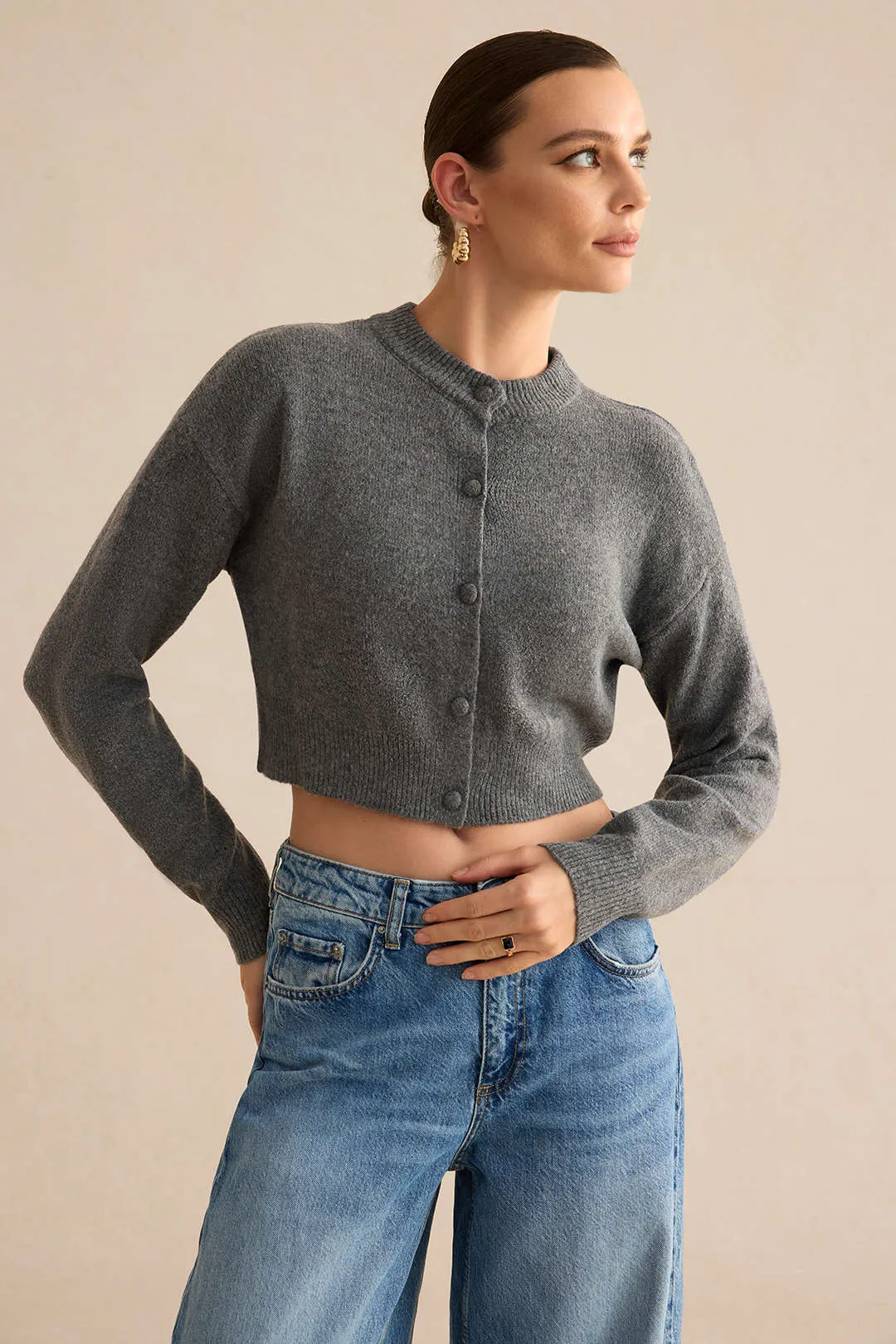 Button Sweater Long-Sleeve Top sold by Micas product image thumbnail 2