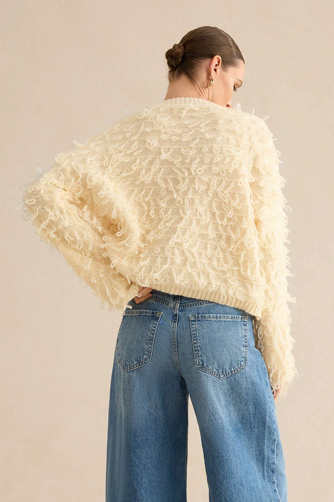 Sweater Fringe Button Cardigan sold by Micas product image thumbnail 2