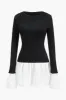 Patchwork Long Sleeve Mini Dress sold by Micas