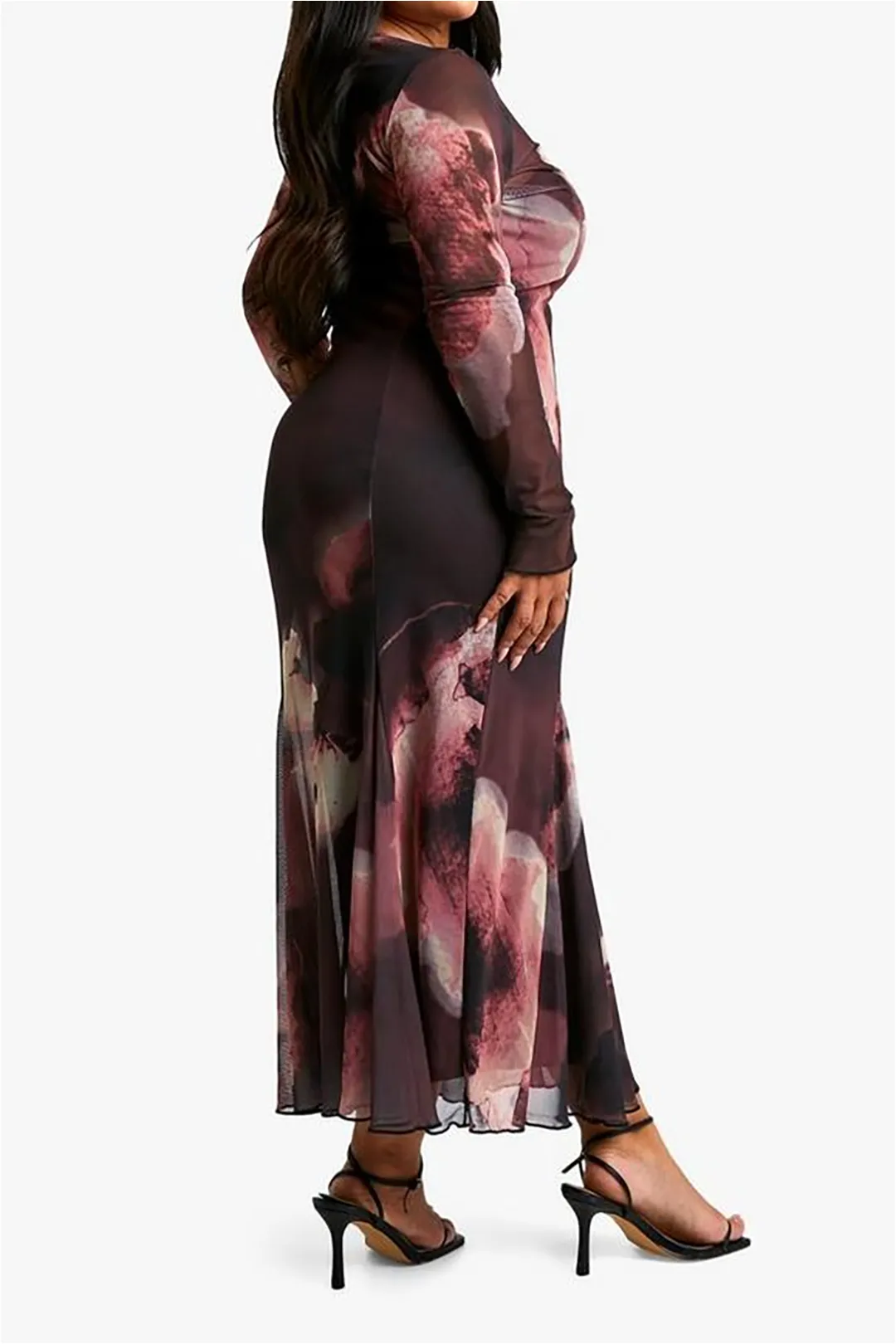 Plus Size Abstract Print Long Sleeve Midi Dress sold by Micas product image thumbnail 2