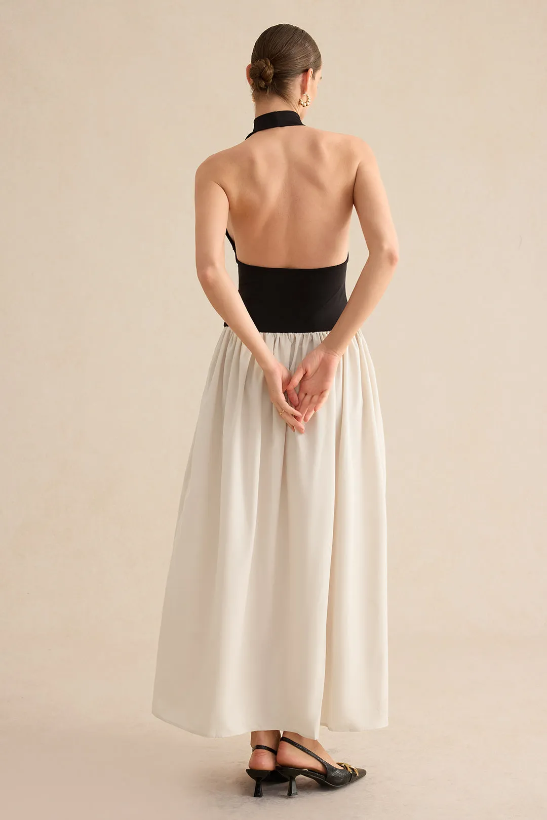 Patchwork rygfri ærmeløs maxi kjole sold by Micas product image thumbnail 5