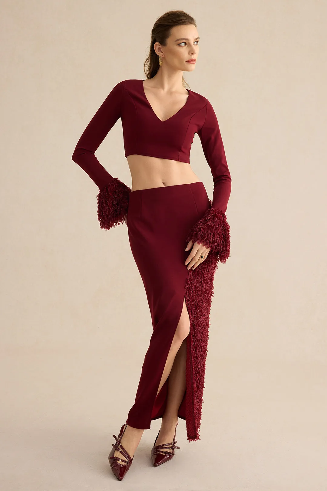 Patchwork Slit Skirt sold by Micas product image thumbnail 3