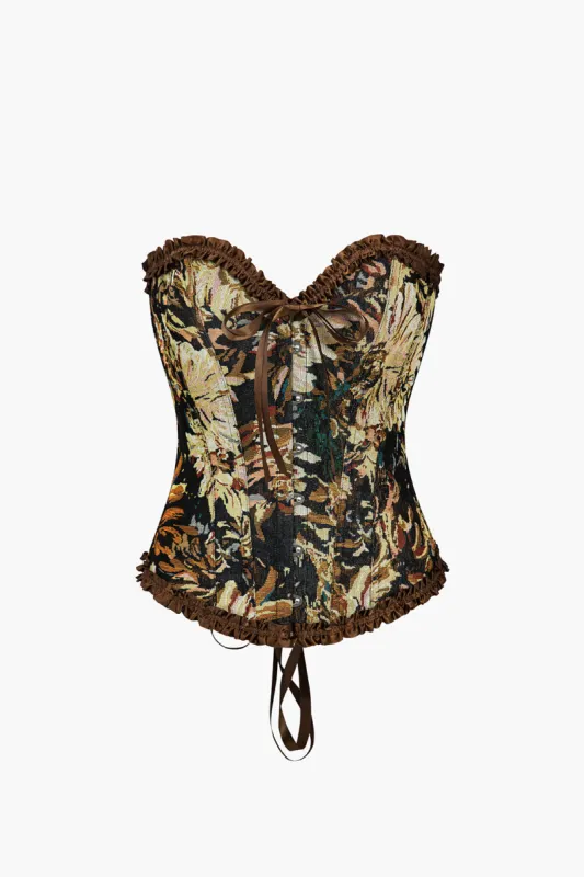 Blomstermønster Tie Back Stropløs Tie-Up Korset Tube Top sold by Micas