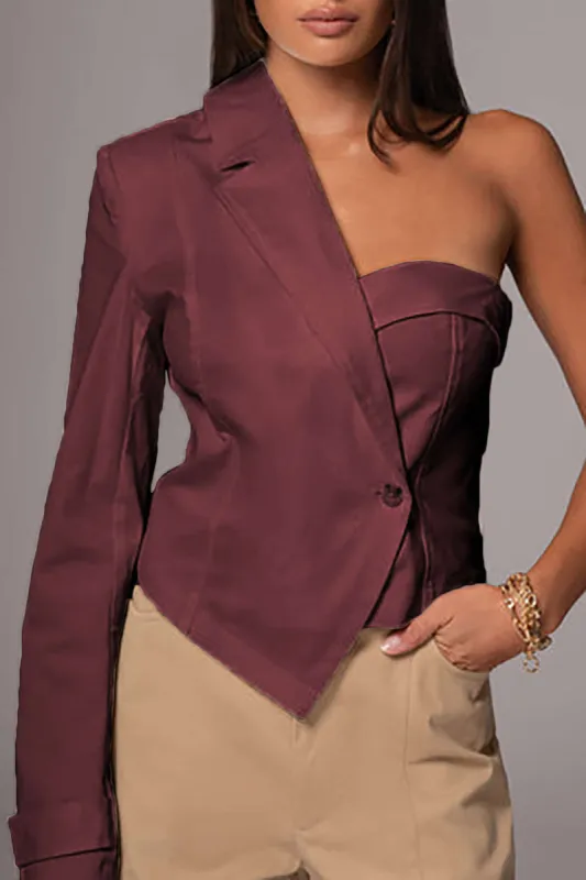 Button Asymmetrical Long-Sleeve Shirt sold by Micas