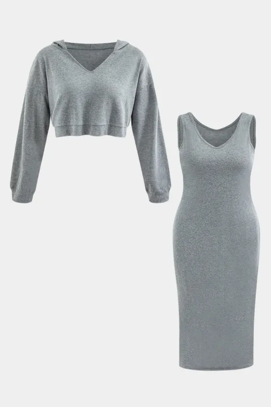 Plus Size hættetrøje og kjolesæt sold by Micas