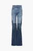 Denim Patchwork jeans med lige ben sold by Micas
