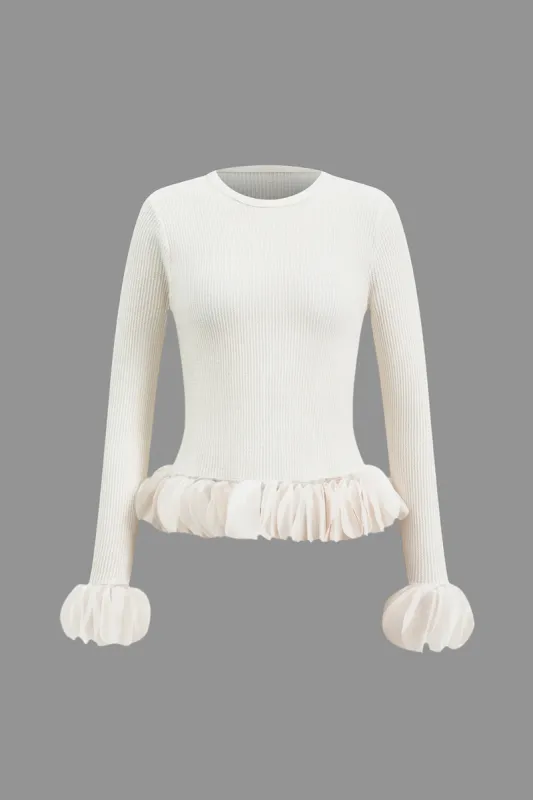 Ruffle Long-Sleeve Top sold by Micas