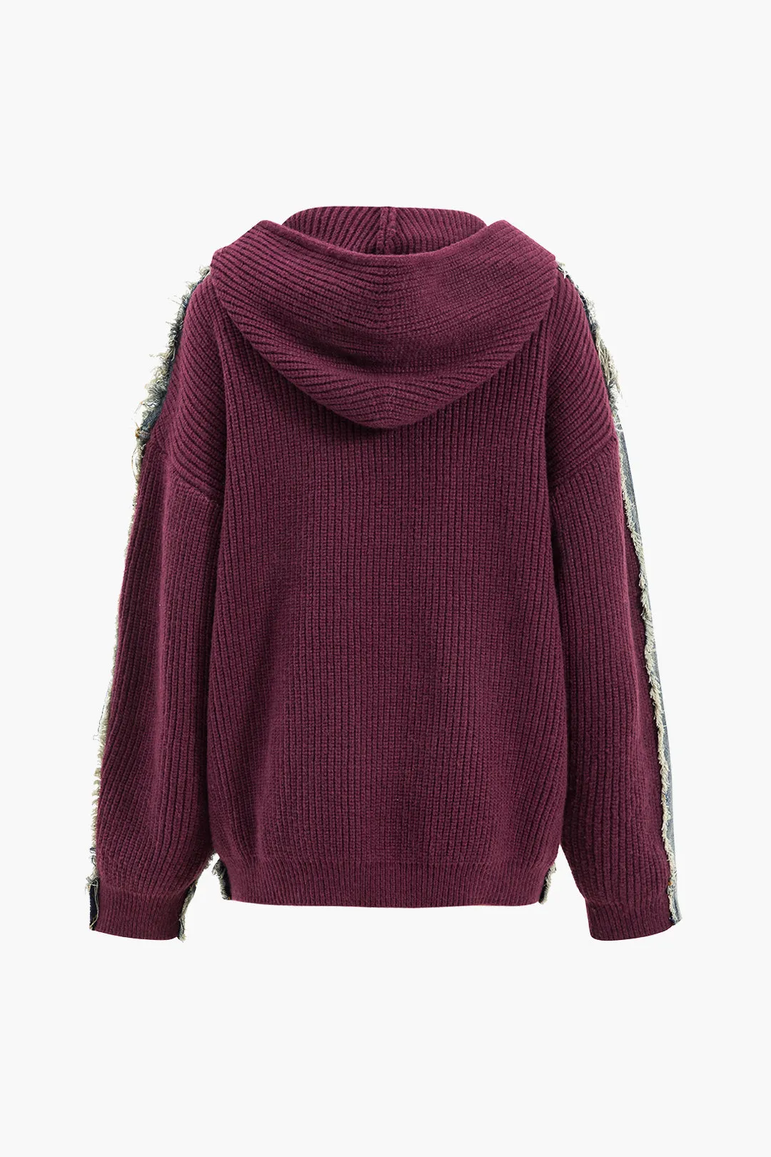 Hooded Knit Patchwork Denim Outerwear sold by Micas product image thumbnail 2