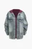 Hooded Knit Patchwork Denim Outerwear sold by Micas