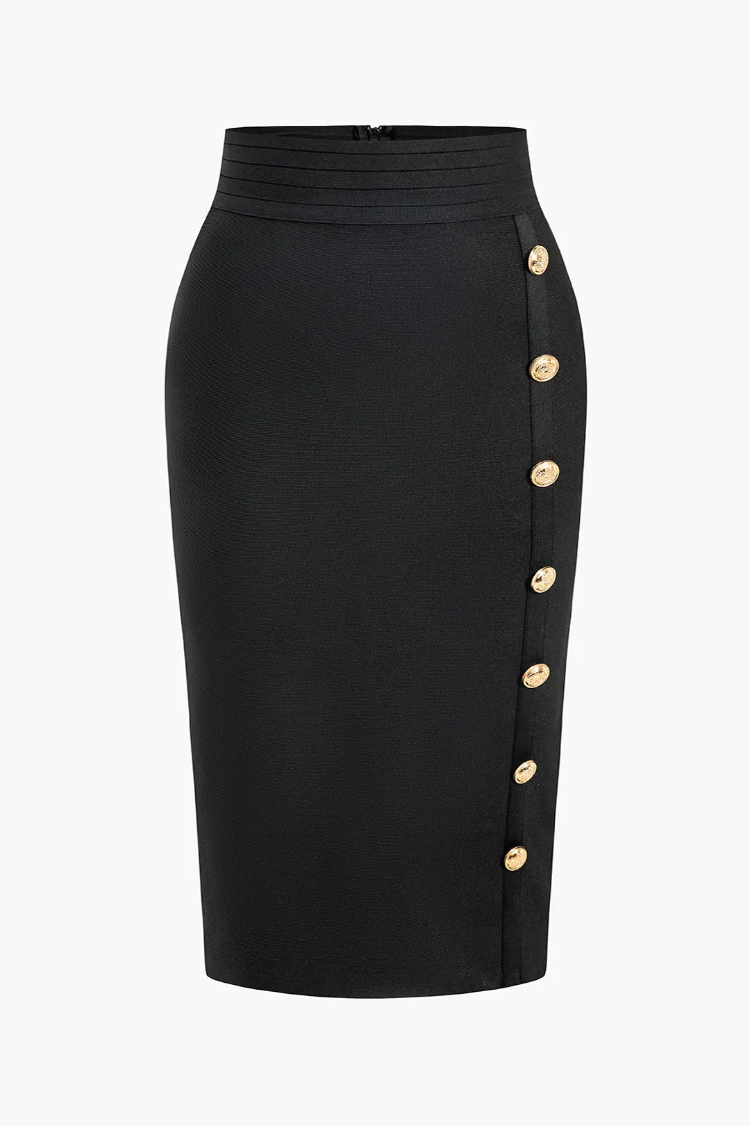 Plus Size Knit Button Skirt sold by Micas