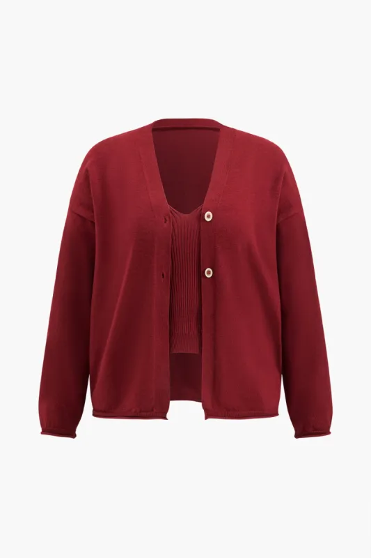 Plus Size strik cardigan i to dele sold by Micas