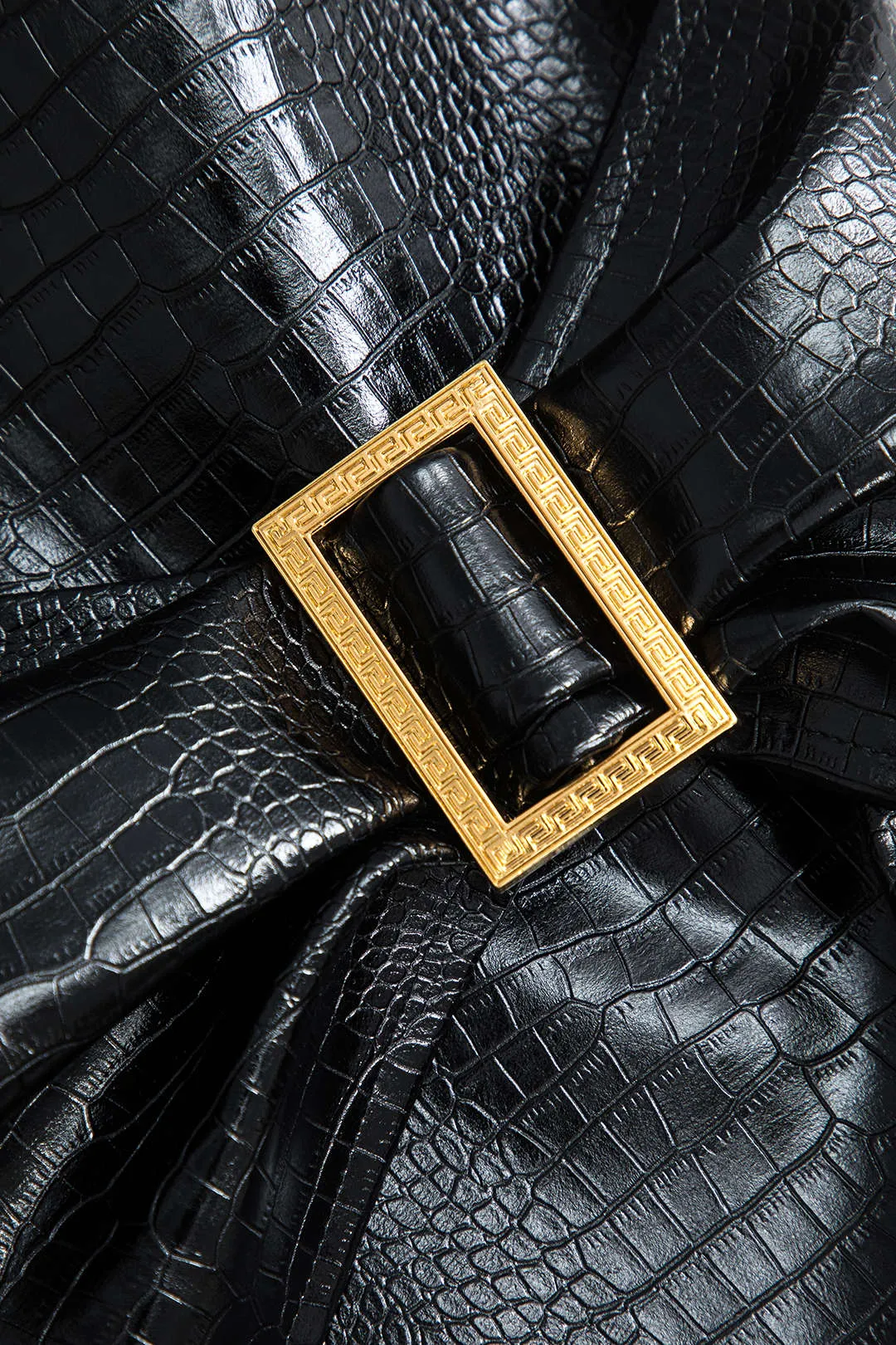 Langærmet minikjole i imiteret læder Patchwork sold by Micas product image thumbnail 3