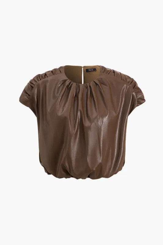 Basic Faux Leather Tank Top sold by Micas