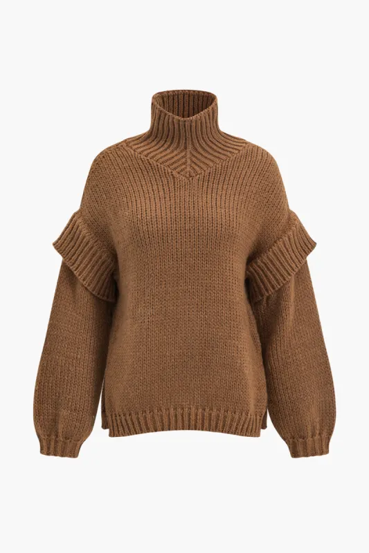 Sweater Turtleneck Long-Sleeve Top sold by Micas