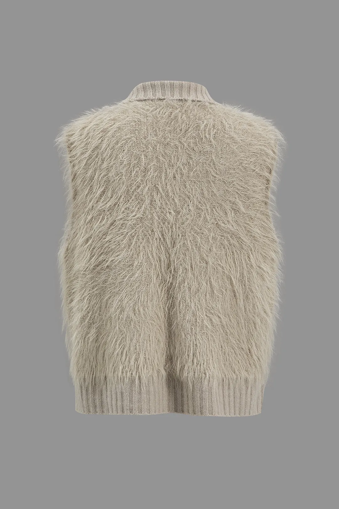 Faux pels strikket vest sold by Micas product image thumbnail 2