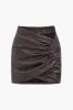 Faux Leather Asymmetrical Ruched Skirt sold by Micas