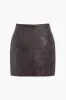 Faux Leather Asymmetrical Ruched Skirt sold by Micas