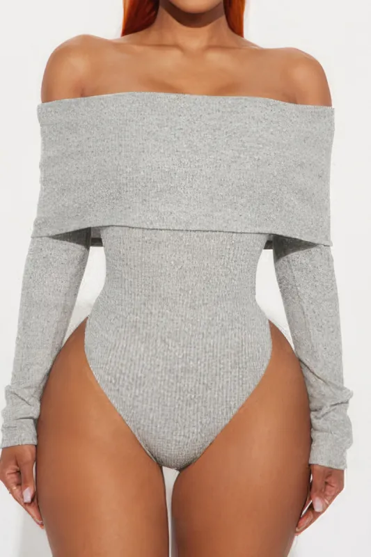 Knit Off Shoulder Bodysuit sold by Micas