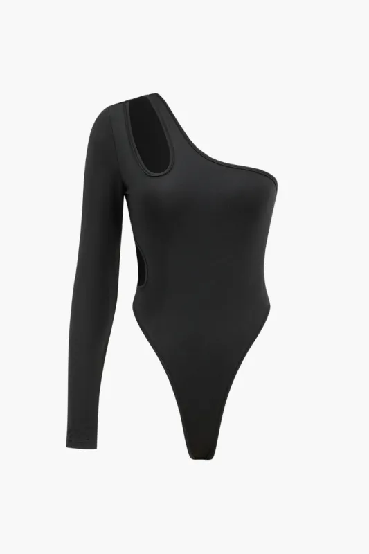 Cut Out Asymmetrical Bodysuit sold by Micas