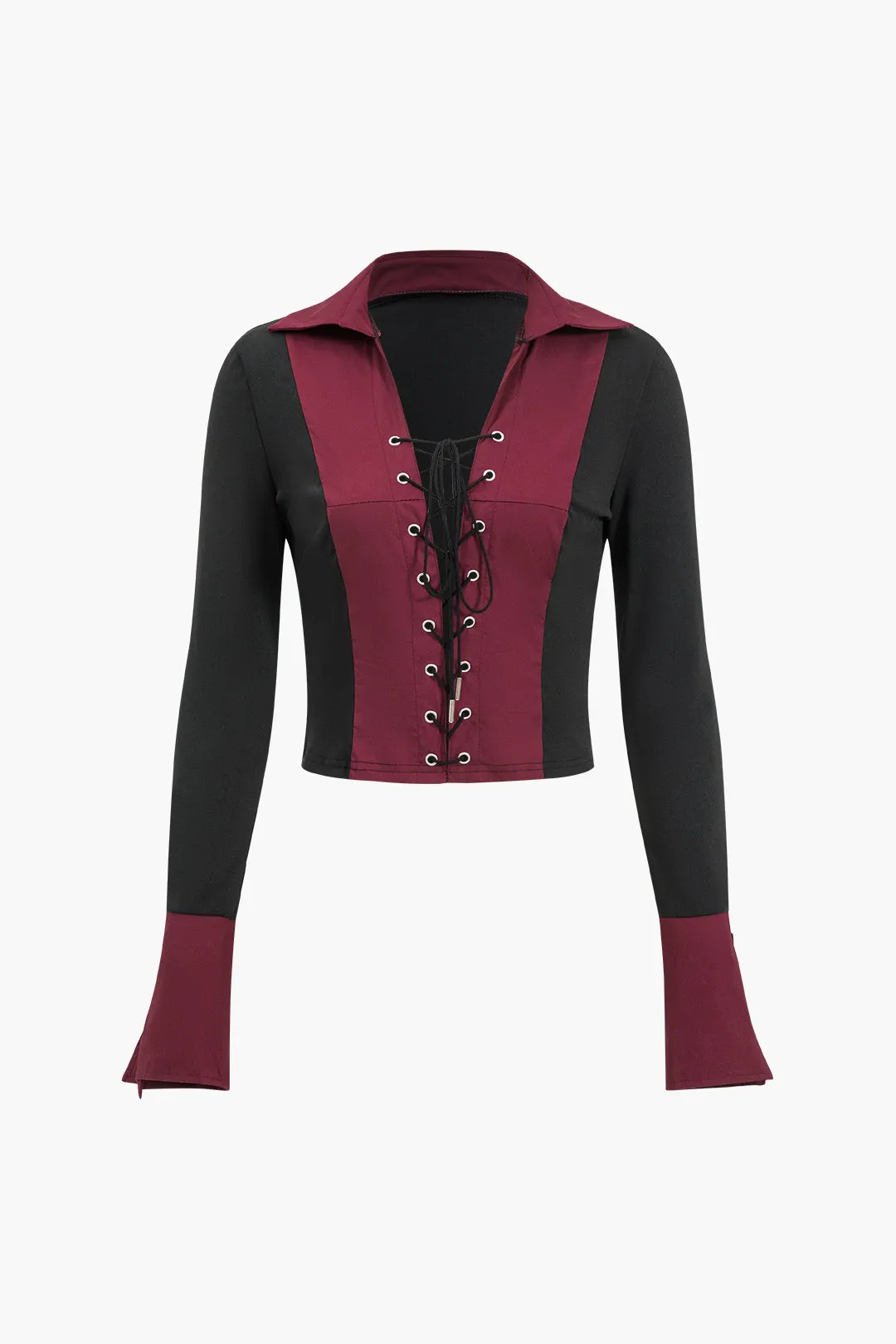 Patchwork Tie Up Top Og Puff Nederdel Sæt sold by Micas product image thumbnail 2