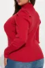 Plus Size Knit Ruched Long-Sleeve Top sold by Micas