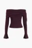 Off Shoulder DrawString Sweater Longærme top sold by Micas